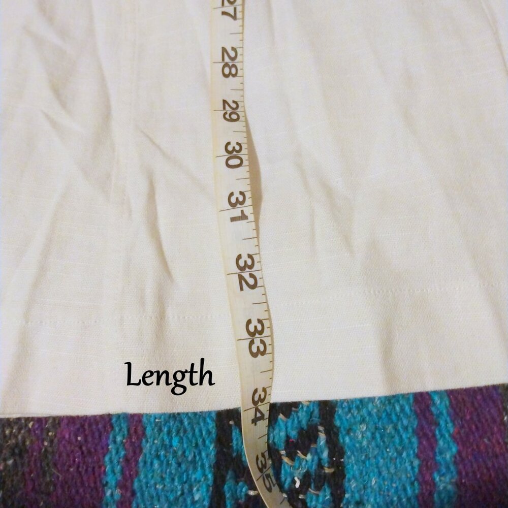 Very J White Linen Blend Peasant Dress L Boho Prairie Coastal Cowgirl Romantic - Picture 6 of 11